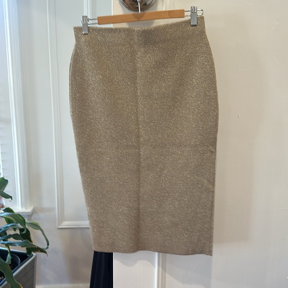 NWT jcrew metallic silver gold skirt - Picture 3 of 3